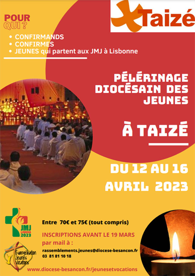 Pèlerinage diocésain 2023 à Taizé - Affiche