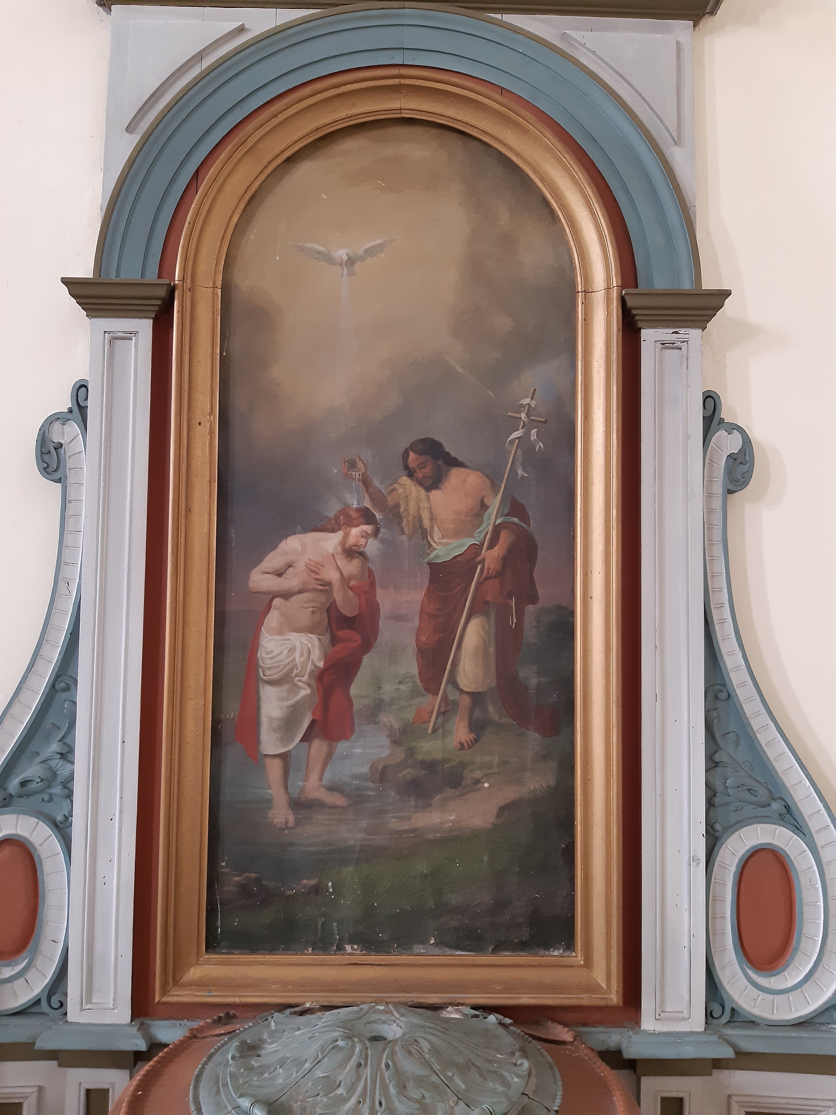 Eglise Saint Lazare de Devecey - Baptême du Christ par Jean-Baptiste.jpg