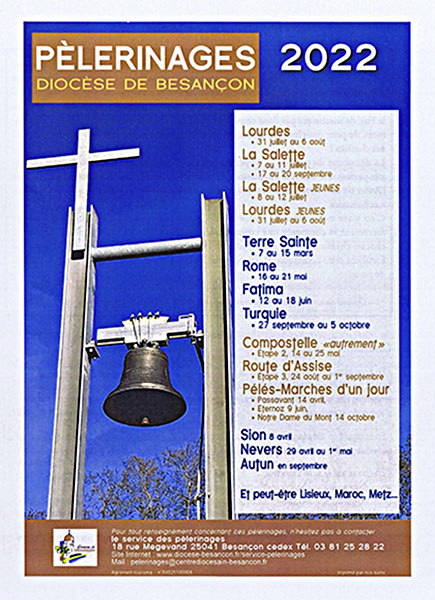 Dépliant Pèlerinages 2022 - Diocèse de Besançon
