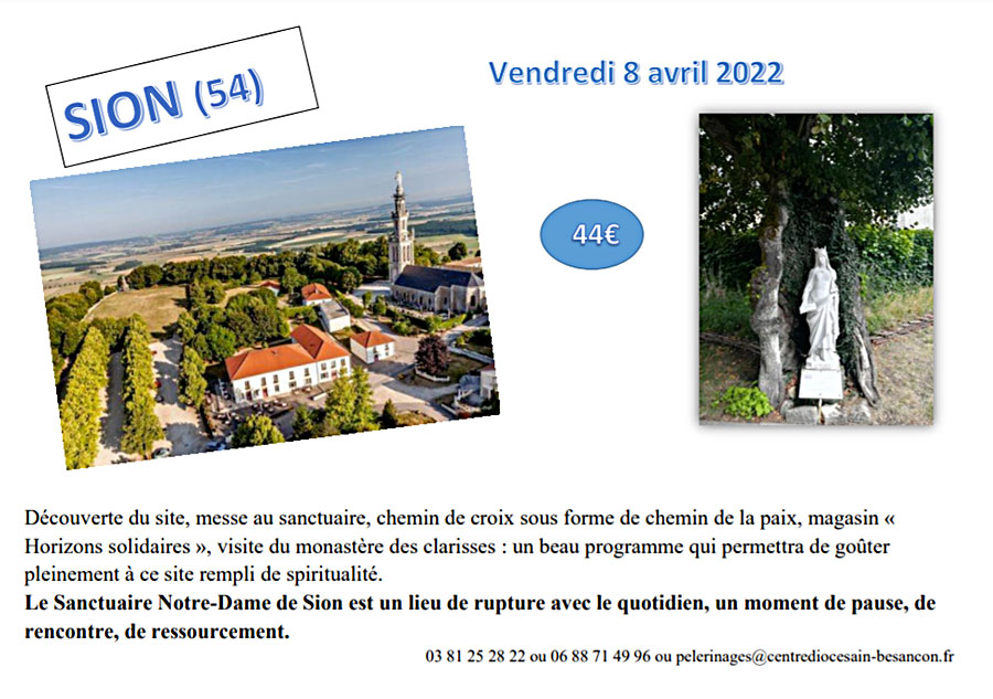 Pèlerinage 2022 à Sion (Lorraine) - Affiche
