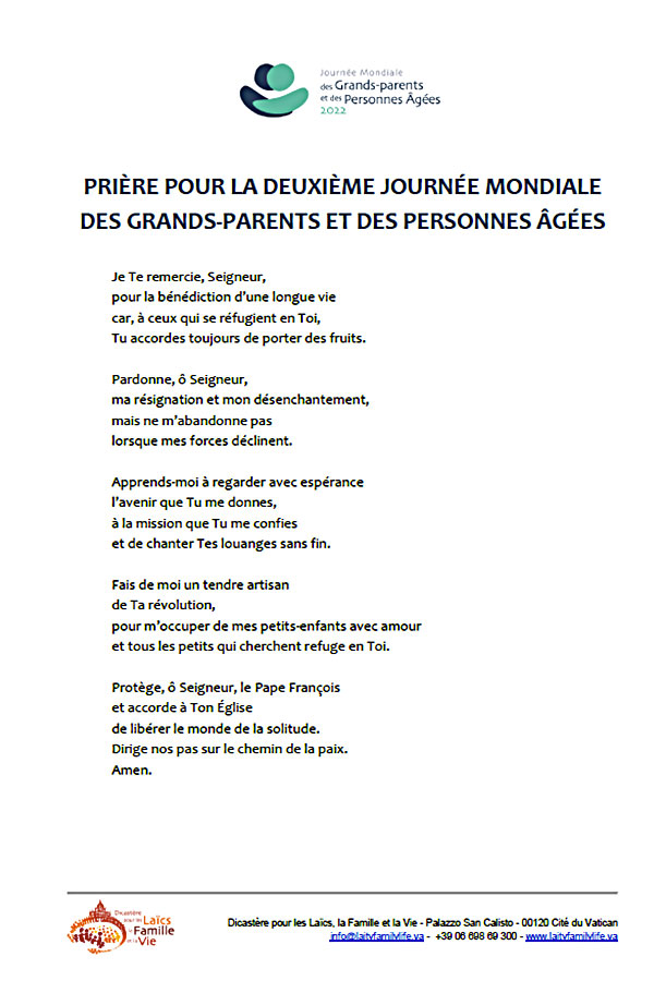 20220724-Priere IIe Jour Mond Grands-parents et Pers Agees Prière IIe Journée Mondiale Grands-parents et Pers Âgées