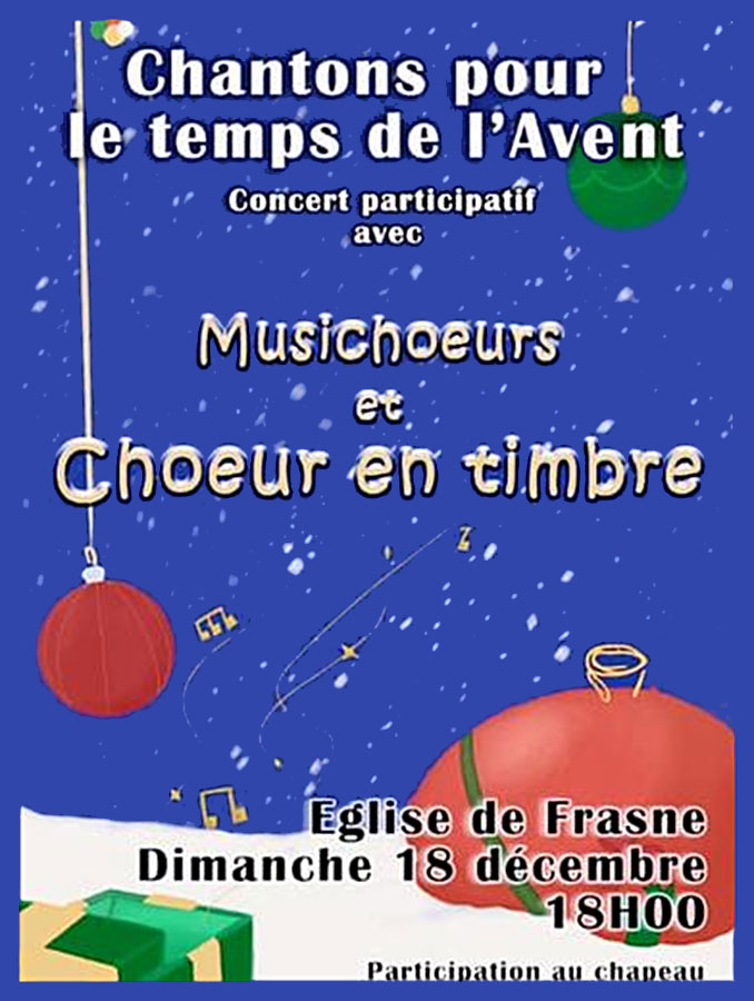 Concert Chantons pour le temps de l'Avent à Frasne - Affiche