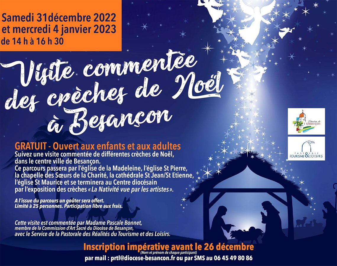 Visites commentées des crèches de Noël à Besançon - Affiche