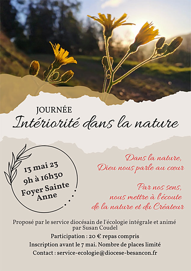20230513 Journee Interiorite dans la nature Affiche 13/05/2023 Journée Intériorité dans la nature - Affiche