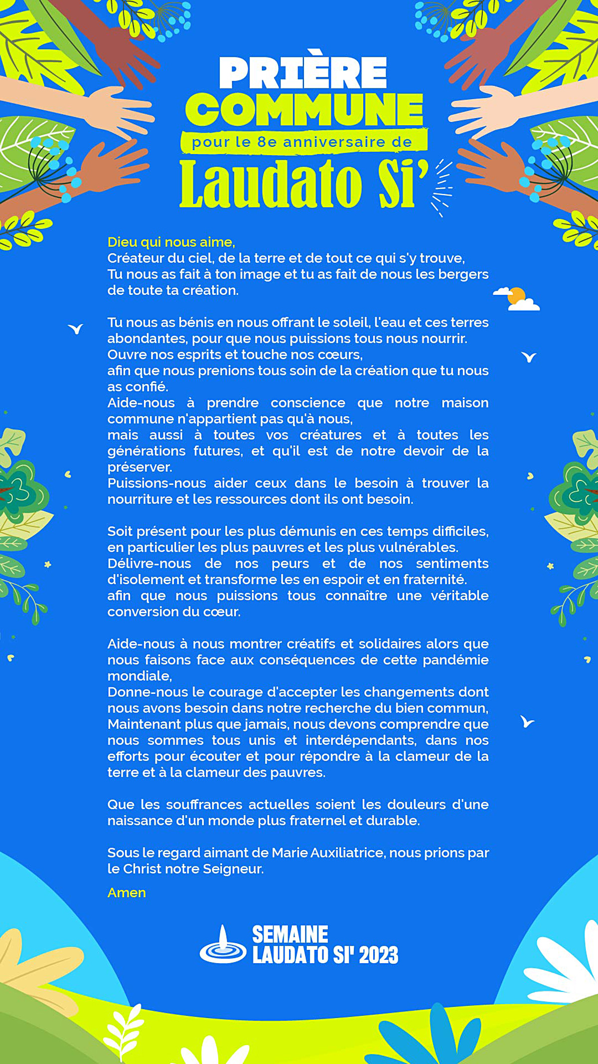 20230521 28 Week LaudatoSi Priere Semaine Laudato Si' 2023 - Prière