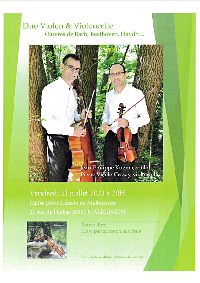 Concert Violon-violoncelle Malbuisson