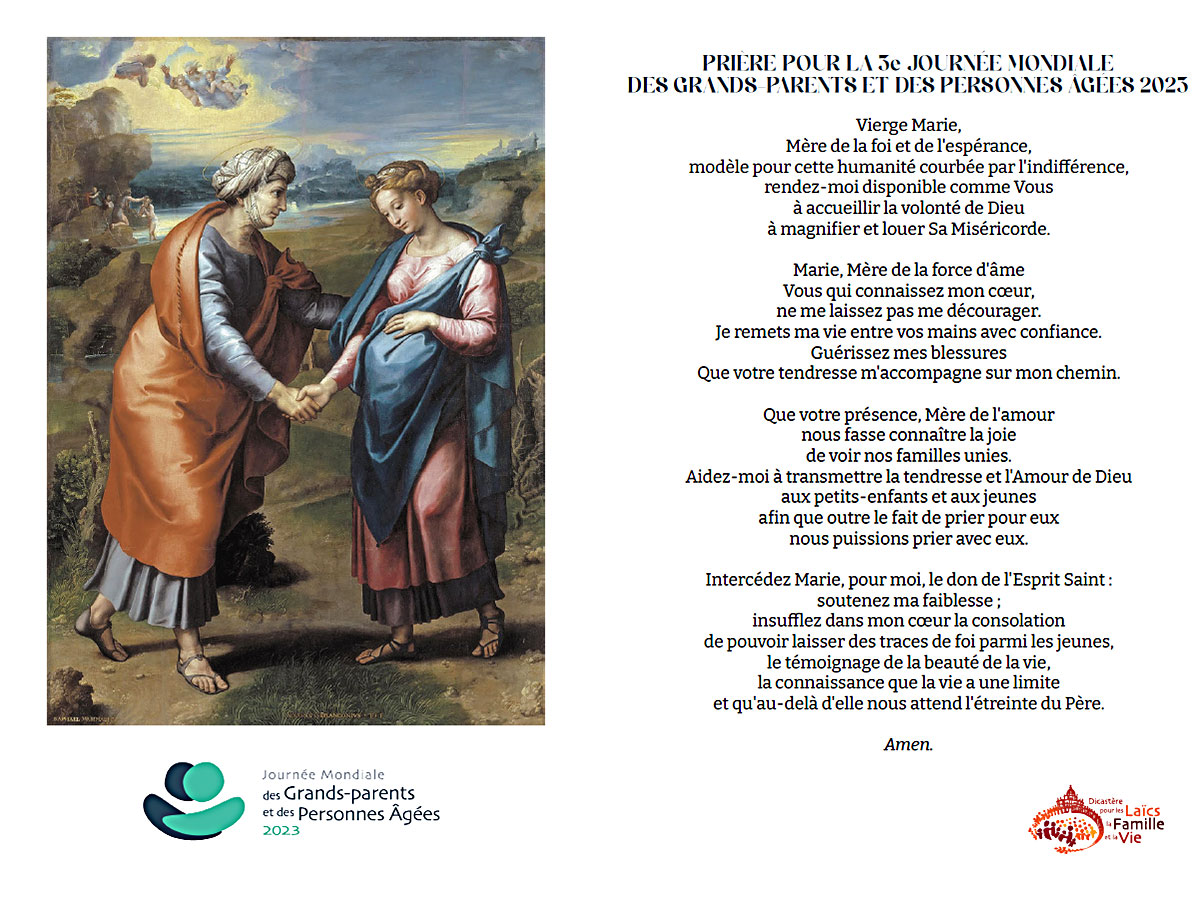 20230723 JMI Grands Parents Pers agees Priere FR Prière pour la 3e journée mondiale des grands-parents et des personnes âgées