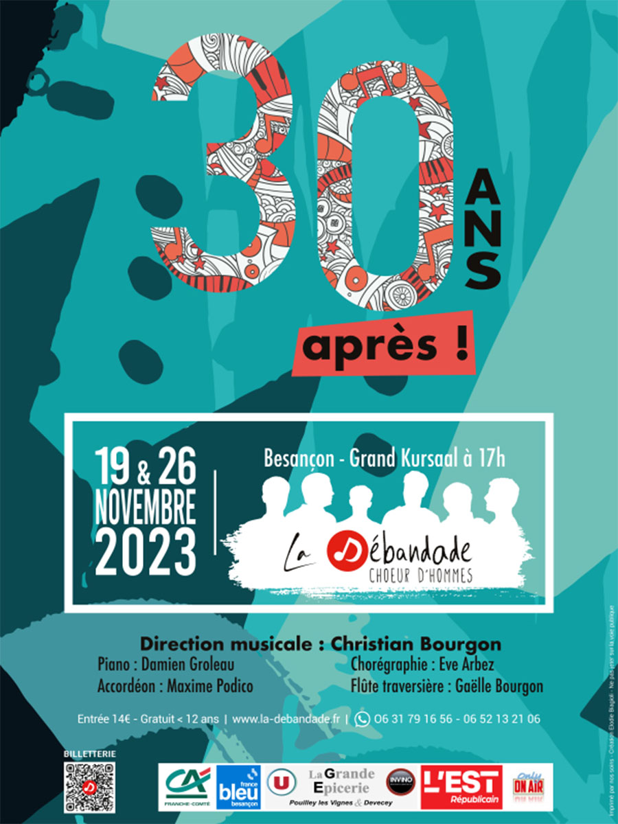 20231119 26 Concerts 30 ans La Debandade Affiche 2023- Concerts anniversaire La Débandade - Affiche