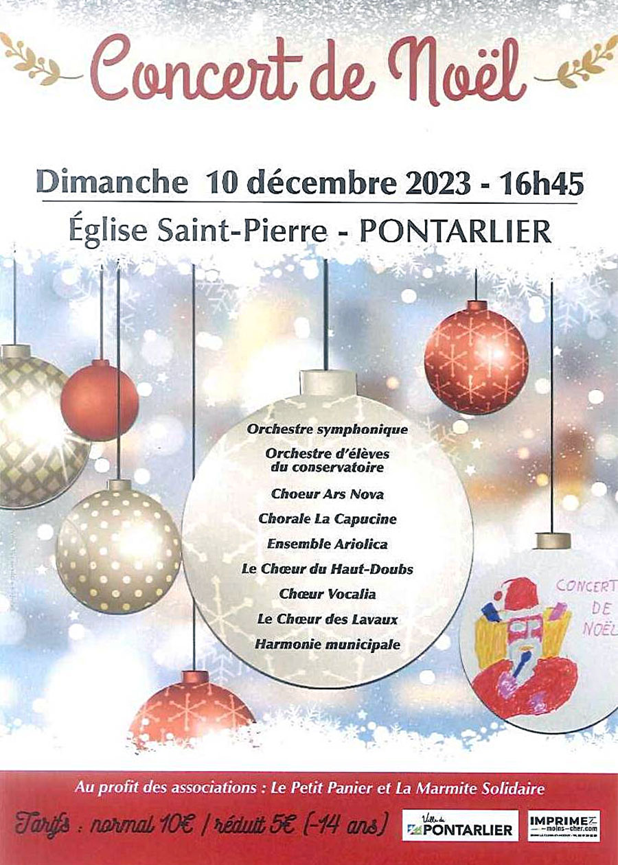 10/12/2023 Concert de Noël à Pontarlier - Affiche