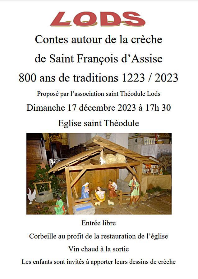Contes autour de la crèche de saint François d'Assise - le 17/12/2023 à Lods - Affiche