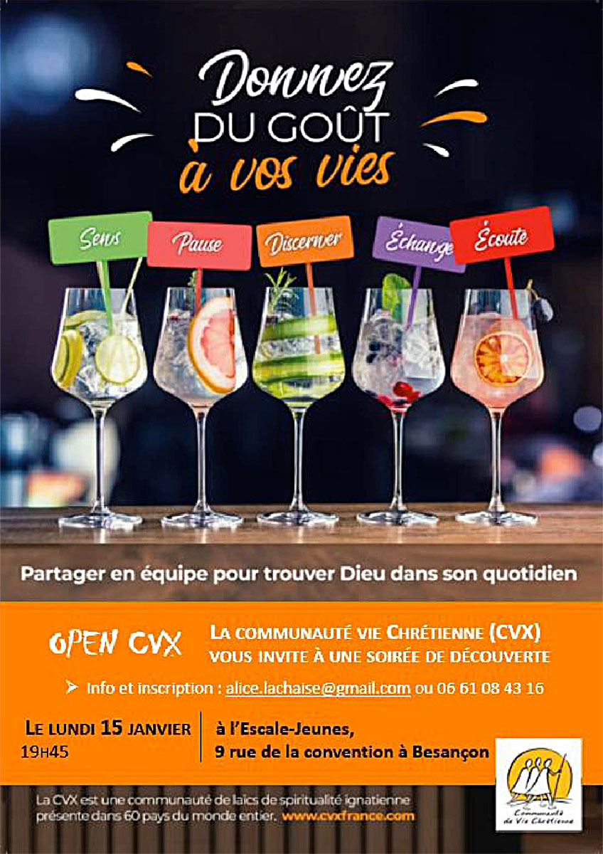 20240115 Rencontre CVX Affiche Soirée découverte de la Communauté de Vie Chrétienne (CVX)