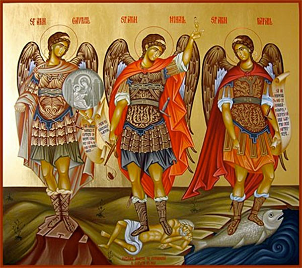 Les archanges Michel, Gabriel et Raphaël