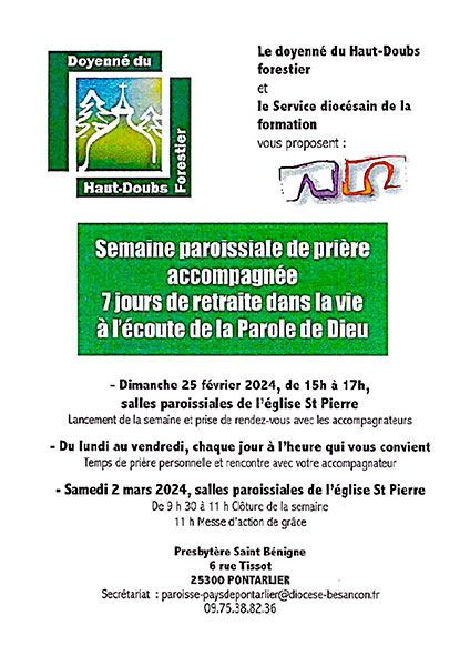 Dépliant Retraite dans la vie - Février-Mars 2024