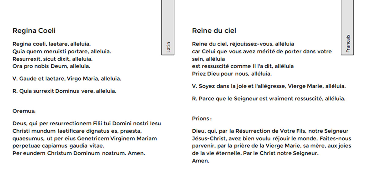 Antienne Regina Coeli Antienne mariale REGINA COELI
