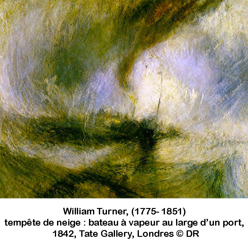 Tableau de William Turner, Tempête de neige : bateau à vapeur au large d’un port