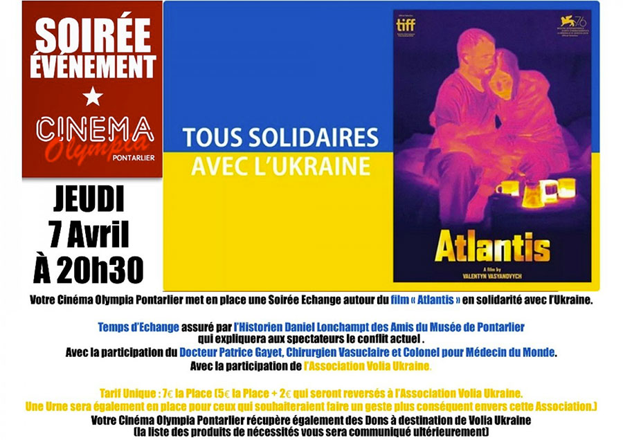 Soirée échange autour du film "Atlantis" en solidarité avec l'Ukraine - Affiche