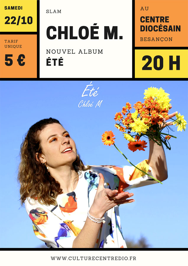 20221022 Concert Chloe M Affiche Concert Chloé M - 22/10/2022 au Centre diocésain Besançon