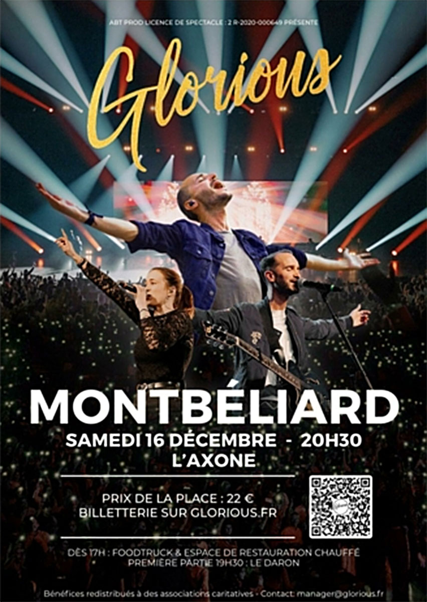 20231216 Concert Glorious Montbeliard Affiche Concert Glorious à Montbéliard - Affiche