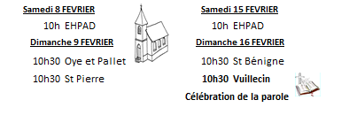 annonces messes semaine 02 fevrier 2020