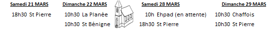 annonces messes semaine 15 mars 2020