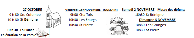 annonces messes semaine 20 octobre 2019