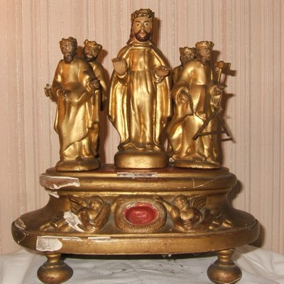 Statue reliquaire Le Christ et les quatre saints couronnés XVIIè.jpg