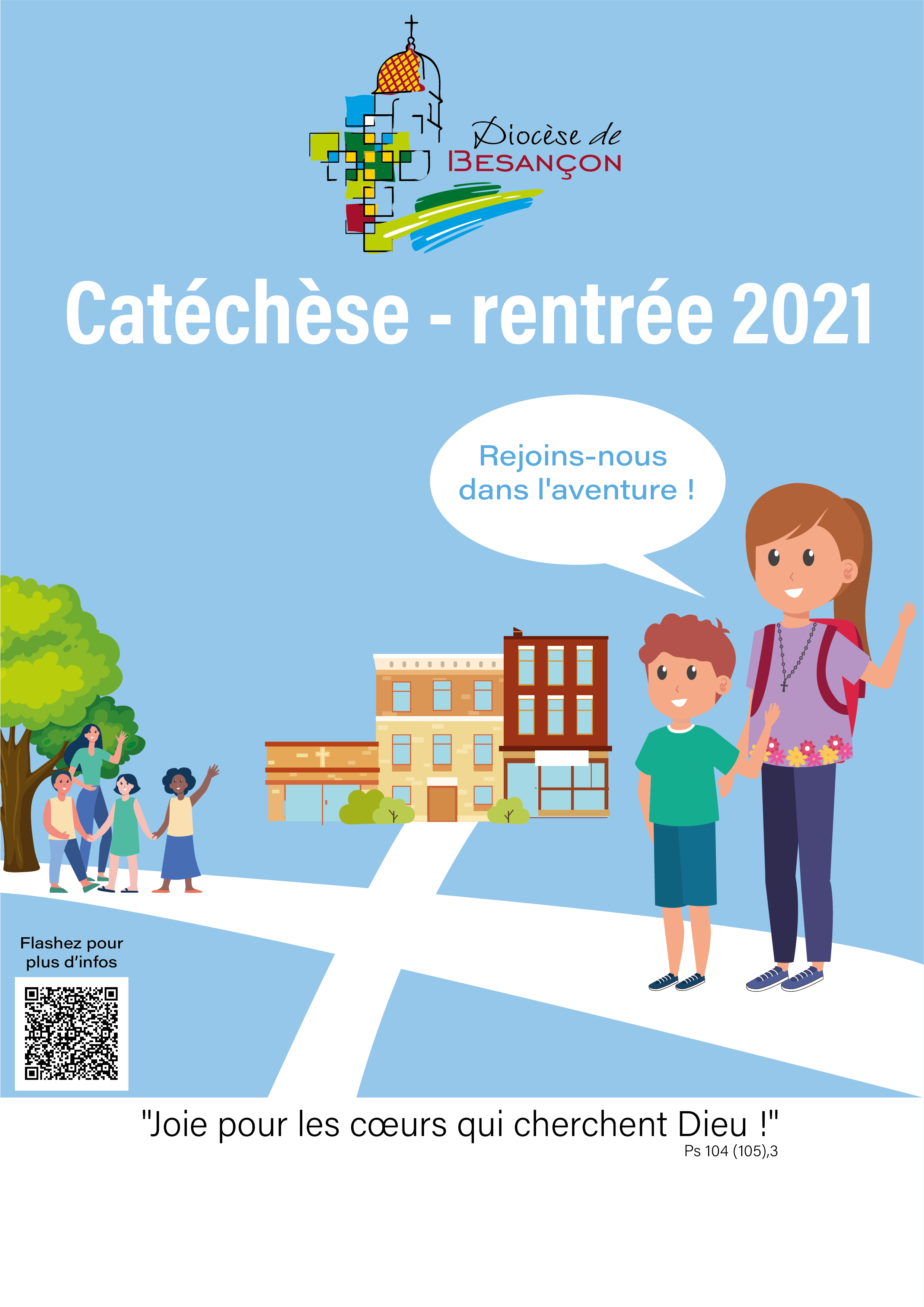 Affiche fond bleu ville