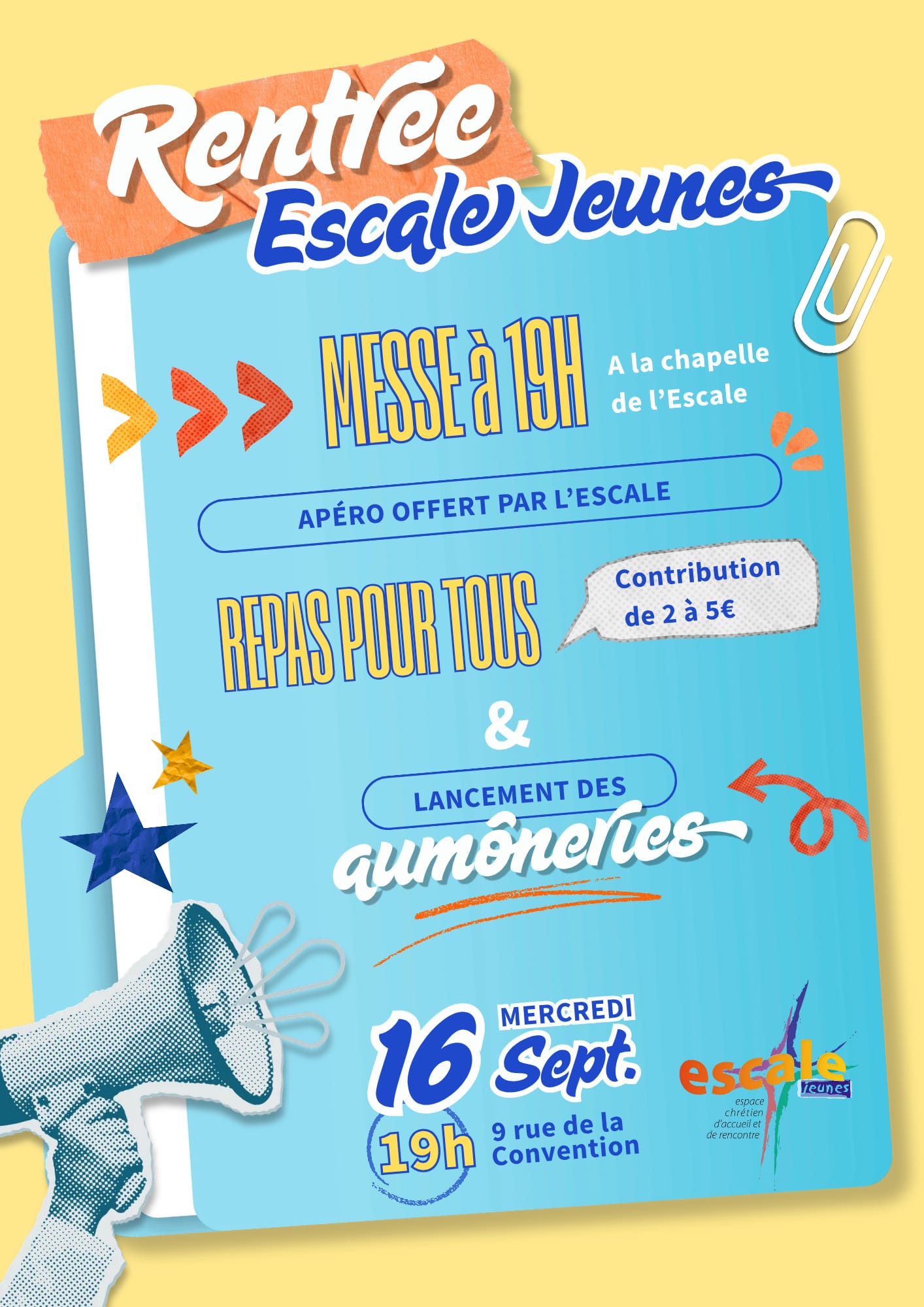 rentrée escale 16 septembre 2026